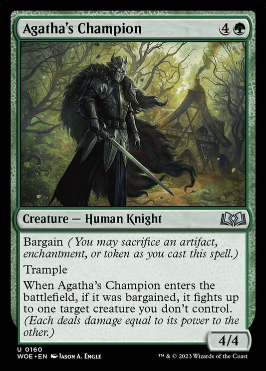 This Is An Image Of The Magic The Gathering Card Agatha's Champion From The Set Wilds of Eldraine - Designed By Artist Jason A. Engle