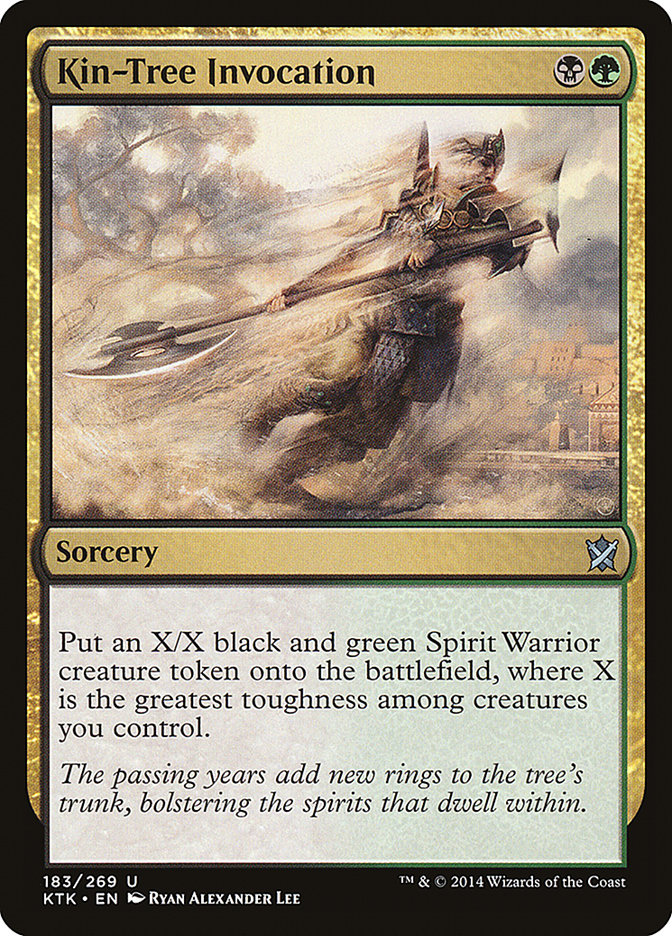 This Is An Image Of The Magic The Gathering Card Kin-Tree Invocation From The Set Khans of Tarkir - Designed By Artist Ryan Alexander Lee