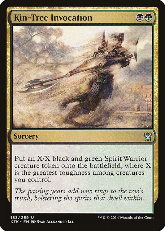 This Is An Image Of The Magic The Gathering Card Kin-Tree Invocation From The Set Khans of Tarkir - Designed By Artist Ryan Alexander Lee