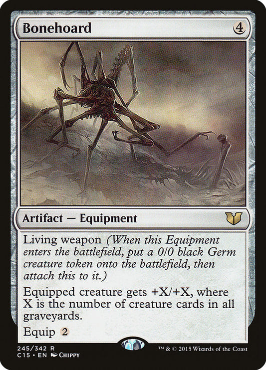 This Is An Image Of The Magic The Gathering Card Bonehoard From The Set Neon Dynasty Commander - Designed By Artist Chippy