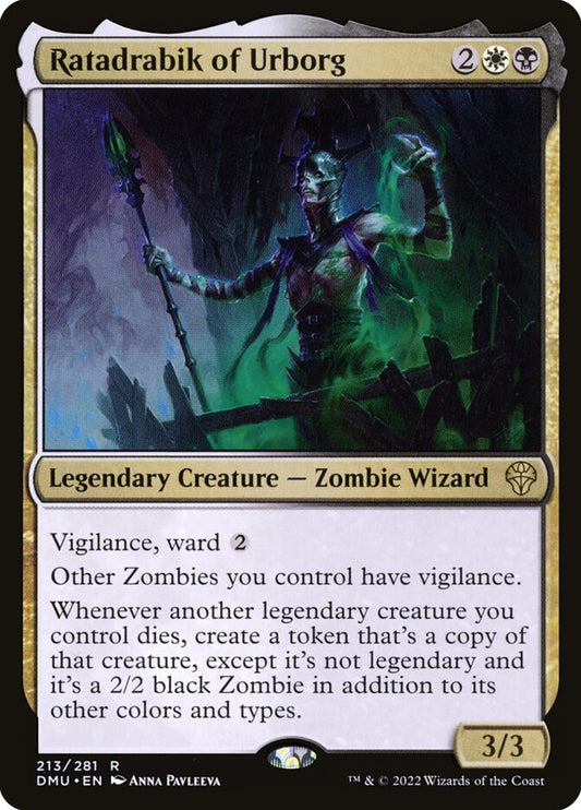 This Is An Image Of The Magic The Gathering Card Ratadrabik of Urborg From The Set Dominaria United - Designed By Artist Anna Pavleeva
