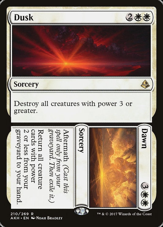 This Is An Image Of The Magic The Gathering Card Dusk // Dawn From The Set Murders at Karlov Manor Commander - Designed By Artist Kasia 'Kafis' Zielińska