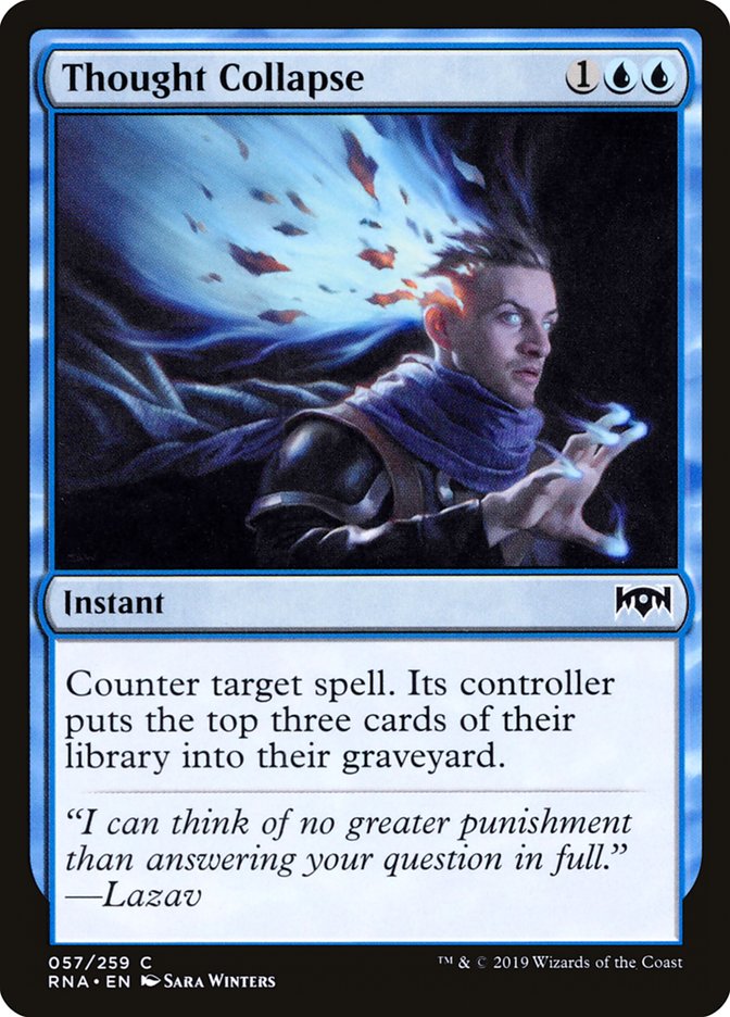 This Is An Image Of The Magic The Gathering Card Thought Collapse From The Set Jumpstart - Designed By Artist Sara Winters
