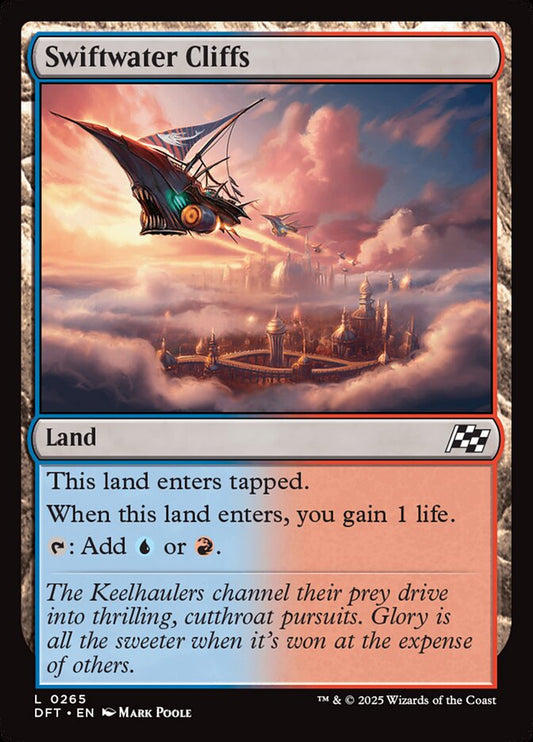 This Is An Image Of The Magic The Gathering Card Swiftwater Cliffs From The Set Tarkir: Dragonstorm - Designed By Artist Piotr Dura