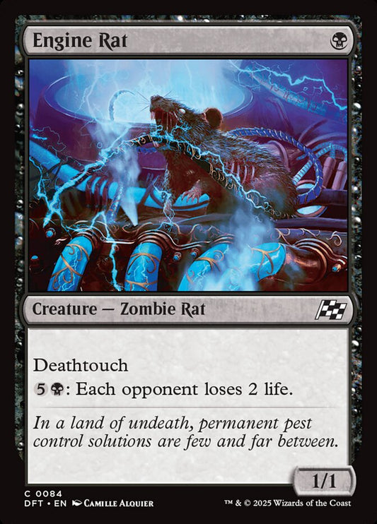 This Is An Image Of The Magic The Gathering Card Engine Rat From The Set Aetherdrift - Designed By Artist Camille Alquier