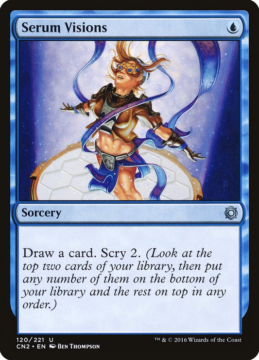 This Is An Image Of The Magic The Gathering Card Serum Visions From The Set Outlaws of Thunder Junction Commander - Designed By Artist Ben Thompson