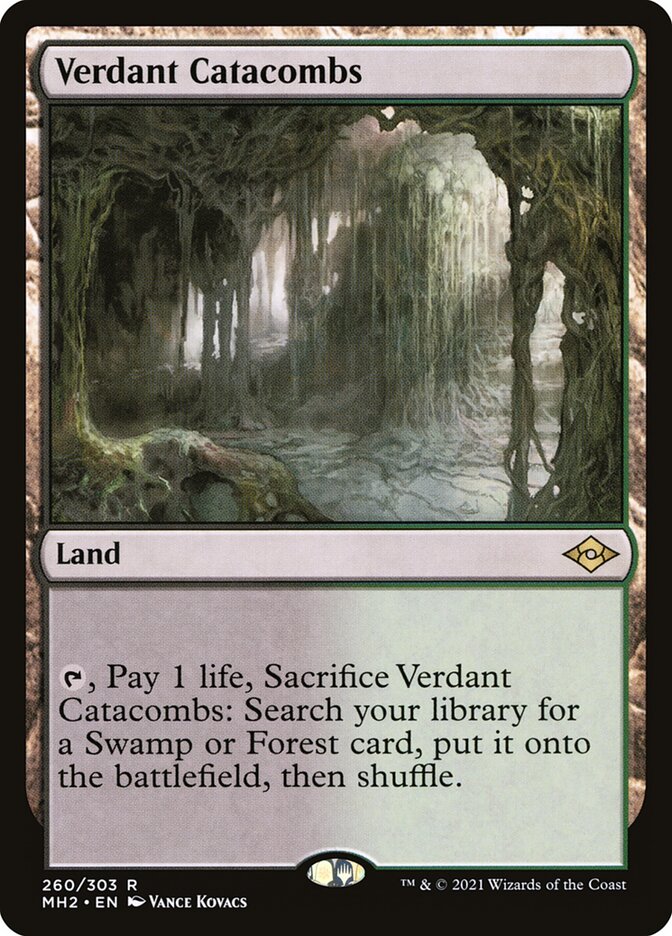 This Is An Image Of The Magic The Gathering Card Verdant Catacombs From The Set Modern Horizons 2 - Designed By Artist Vance Kovacs