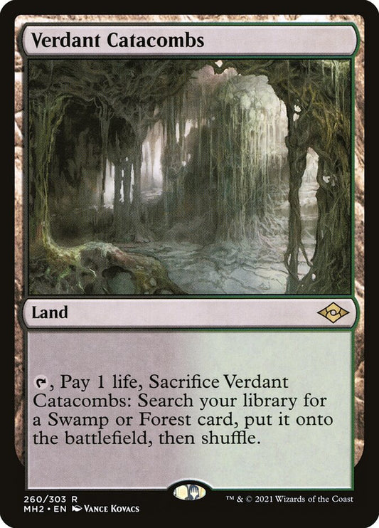 This Is An Image Of The Magic The Gathering Card Verdant Catacombs From The Set Modern Horizons 2 - Designed By Artist Vance Kovacs