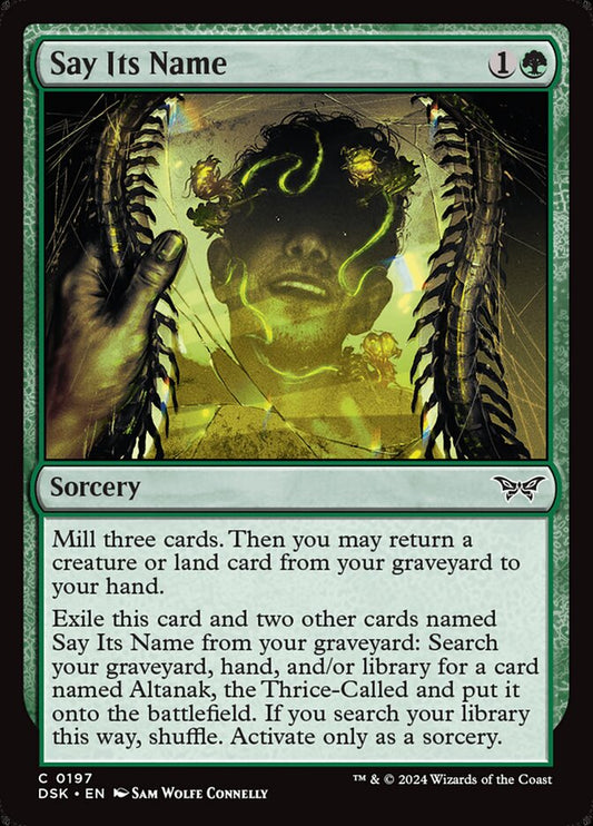 This Is An Image Of The Magic The Gathering Card Say Its Name From The Set Duskmourn: House of Horror - Designed By Artist Sam Wolfe Connelly