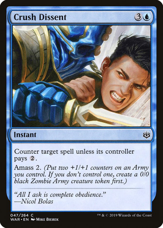This Is An Image Of The Magic The Gathering Card Crush Dissent From The Set War of the Spark - Designed By Artist Mike Bierek