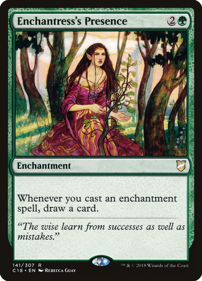 This Is An Image Of The Magic The Gathering Card Enchantress's Presence From The Set Commander Masters - Designed By Artist Rebecca Guay