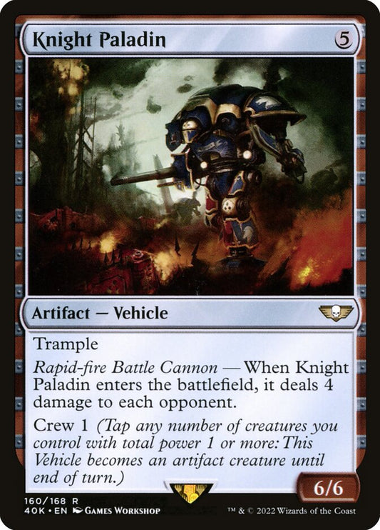 This Is An Image Of The Magic The Gathering Card Knight Paladin From The Set Warhammer 40,000 Commander - Designed By Artist Games Workshop