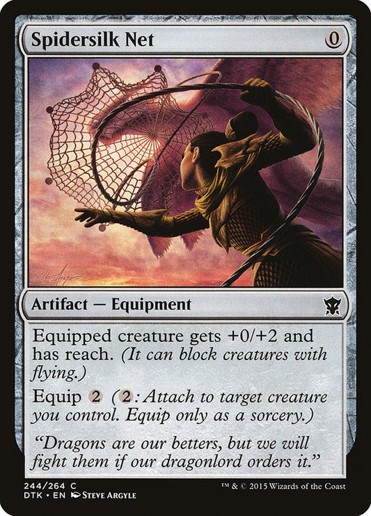 This Is An Image Of The Magic The Gathering Card Spidersilk Net From The Set Dragons of Tarkir - Designed By Artist Steve Argyle