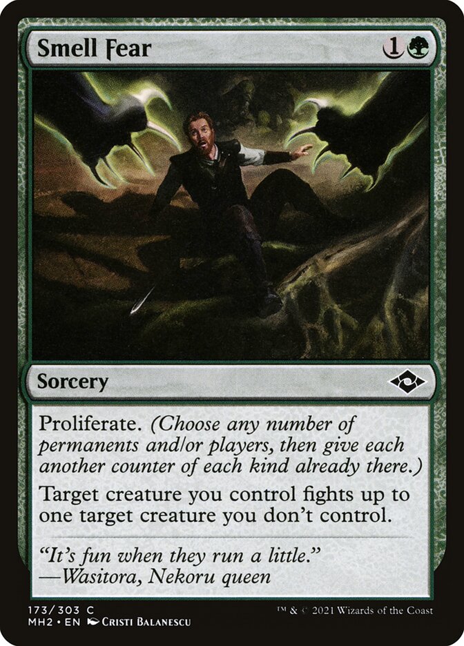 This Is An Image Of The Magic The Gathering Card Smell Fear From The Set Modern Horizons 2 - Designed By Artist Cristi Balanescu