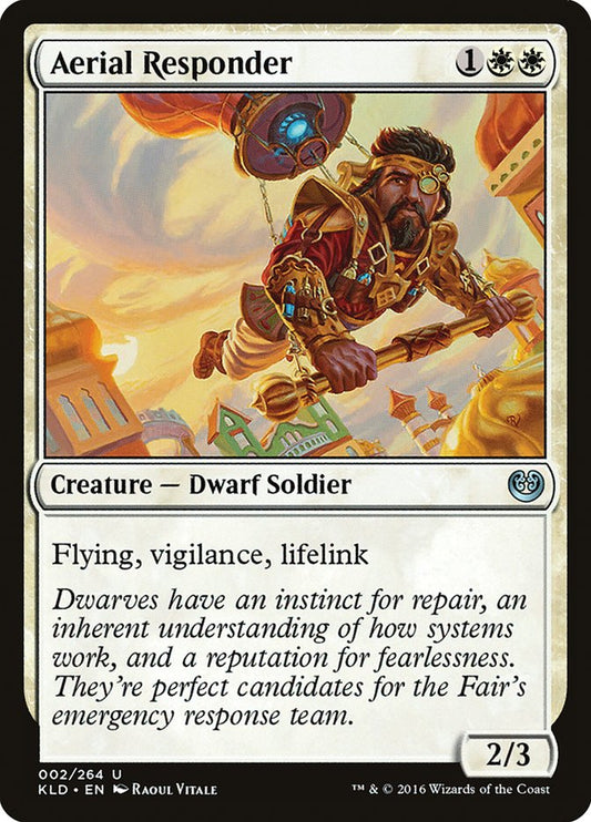 This Is An Image Of The Magic The Gathering Card Aerial Responder From The Set Commander 2020 - Designed By Artist Raoul Vitale