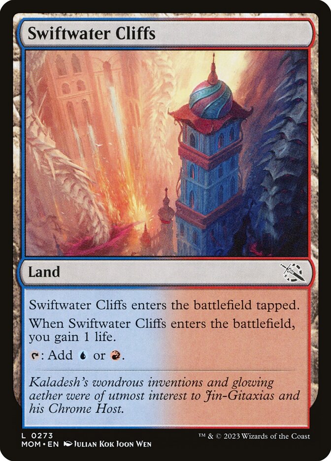 This Is An Image Of The Magic The Gathering Card Swiftwater Cliffs From The Set Tarkir: Dragonstorm - Designed By Artist Piotr Dura