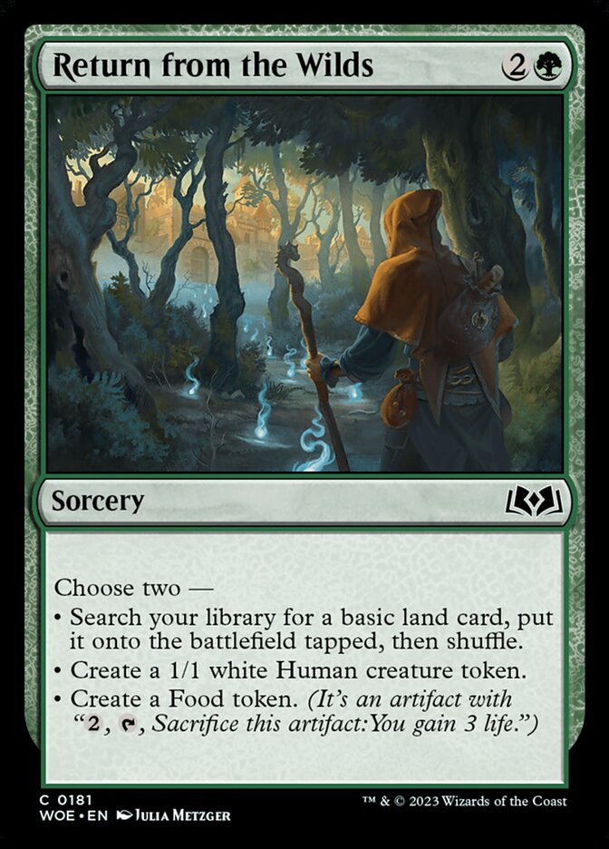 This Is An Image Of The Magic The Gathering Card Return from the Wilds From The Set Wilds of Eldraine - Designed By Artist Julia Metzger