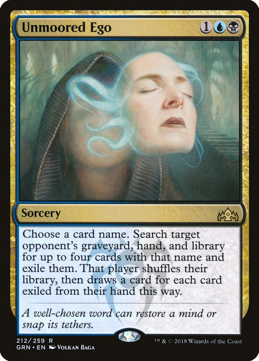 This Is An Image Of The Magic The Gathering Card Unmoored Ego From The Set Guilds of Ravnica - Designed By Artist Volkan Baǵa