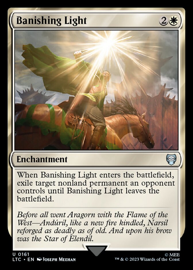 This Is An Image Of The Magic The Gathering Card Banishing Light From The Set Foundations - Designed By Artist Willian Murai