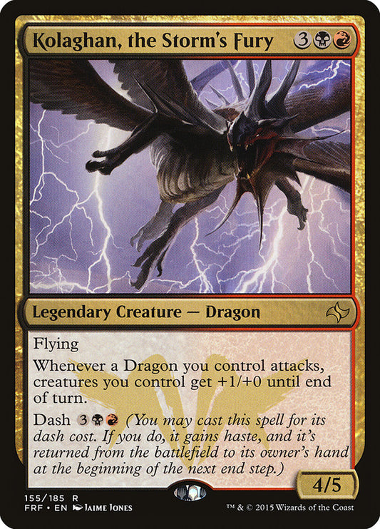 This Is An Image Of The Magic The Gathering Card Kolaghan, the Storm's Fury From The Set Commander 2017 - Designed By Artist Jaime Jones