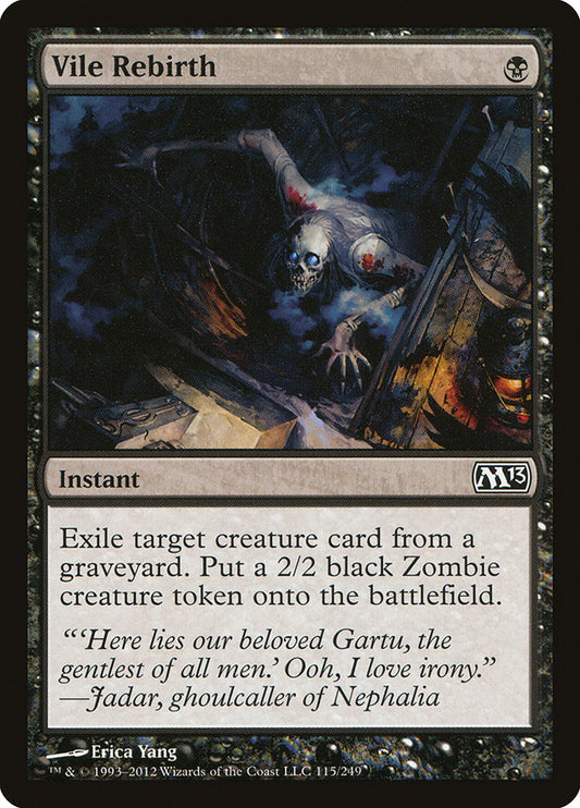 This Is An Image Of The Magic The Gathering Card Vile Rebirth From The Set Magic 2014 - Designed By Artist Erica Yang