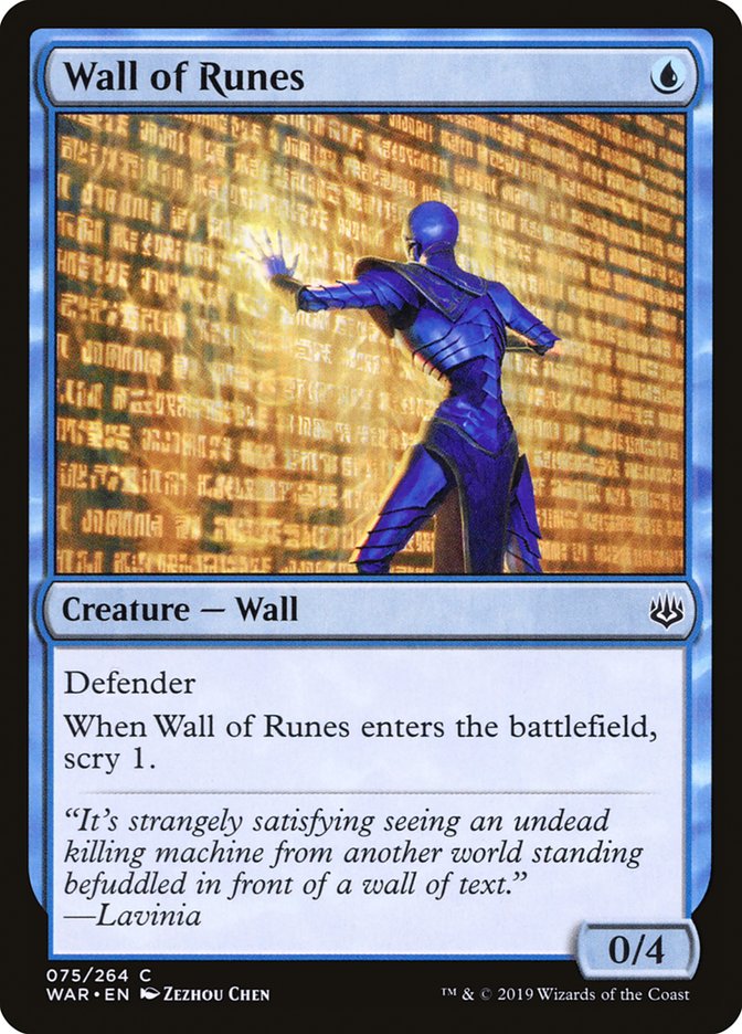 This Is An Image Of The Magic The Gathering Card Wall of Runes From The Set Core Set 2021 - Designed By Artist Zezhou Chen