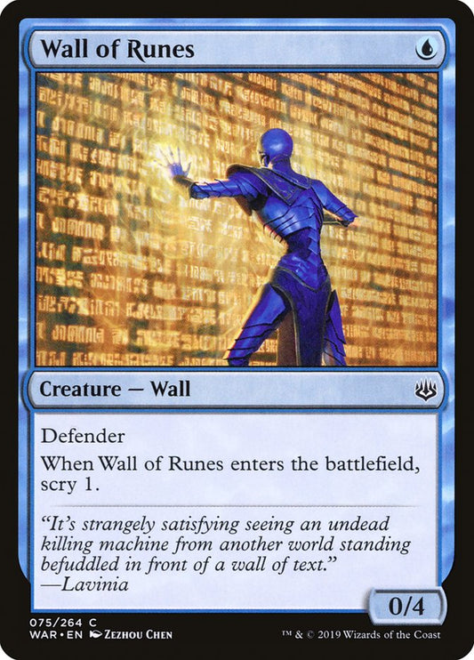 This Is An Image Of The Magic The Gathering Card Wall of Runes From The Set Core Set 2021 - Designed By Artist Zezhou Chen