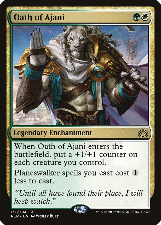 This Is An Image Of The Magic The Gathering Card Oath of Ajani From The Set Aether Revolt - Designed By Artist Wesley Burt