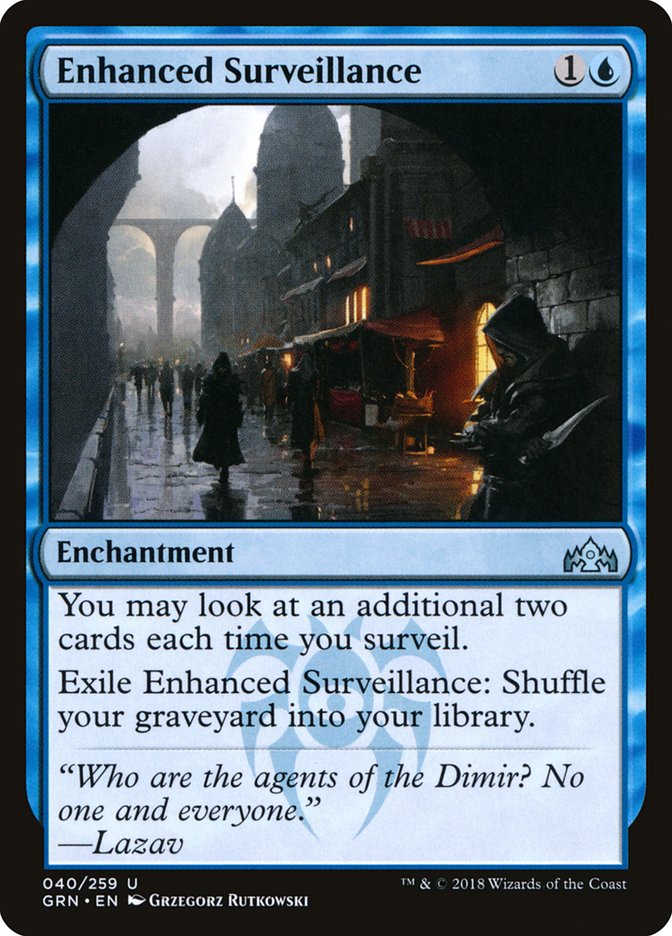 This Is An Image Of The Magic The Gathering Card Enhanced Surveillance From The Set Murders at Karlov Manor Commander - Designed By Artist Grzegorz Rutkowski
