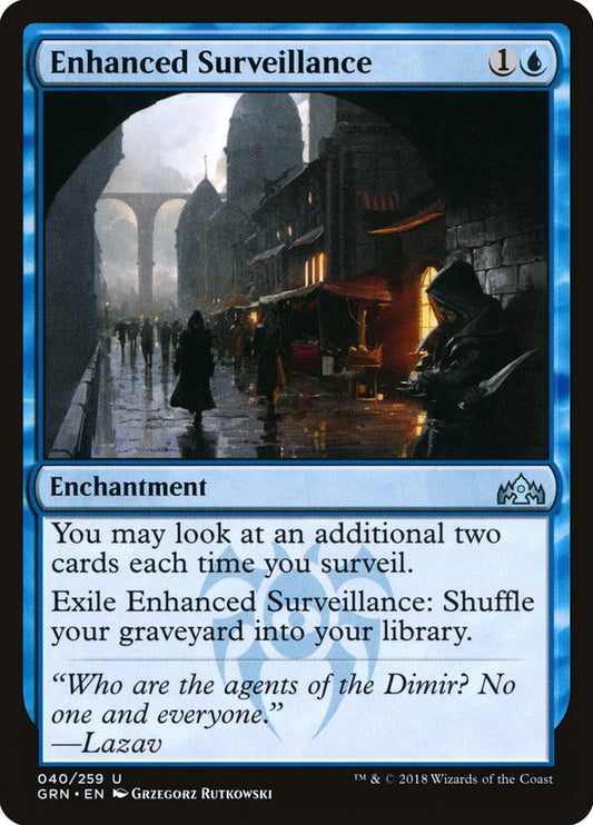 This Is An Image Of The Magic The Gathering Card Enhanced Surveillance From The Set Murders at Karlov Manor Commander - Designed By Artist Grzegorz Rutkowski