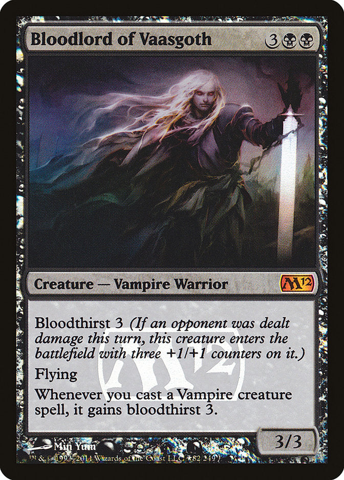 This Is An Image Of The Magic The Gathering Card Bloodlord of Vaasgoth From The Set Crimson Vow Commander - Designed By Artist Greg Staples