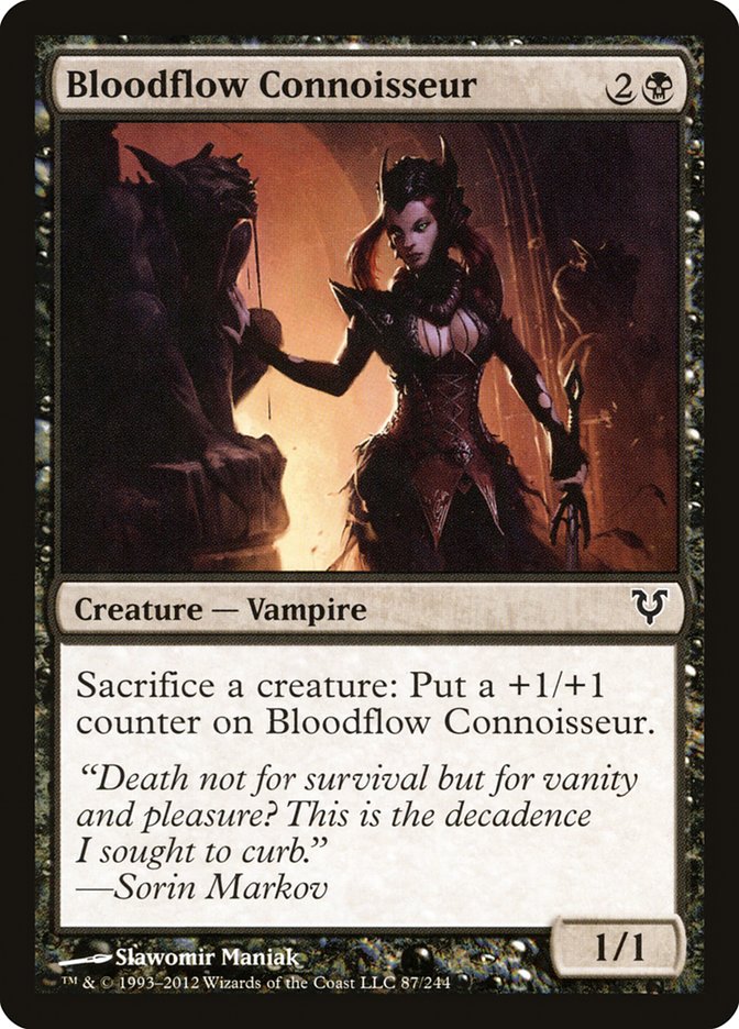 This Is An Image Of The Magic The Gathering Card Bloodflow Connoisseur From The Set Double Masters 2022 - Designed By Artist Slawomir Maniak