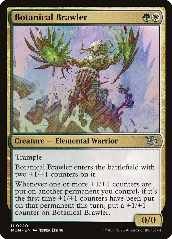 This Is An Image Of The Magic The Gathering Card Botanical Brawler From The Set March of the Machine - Designed By Artist Jesper Ejsing