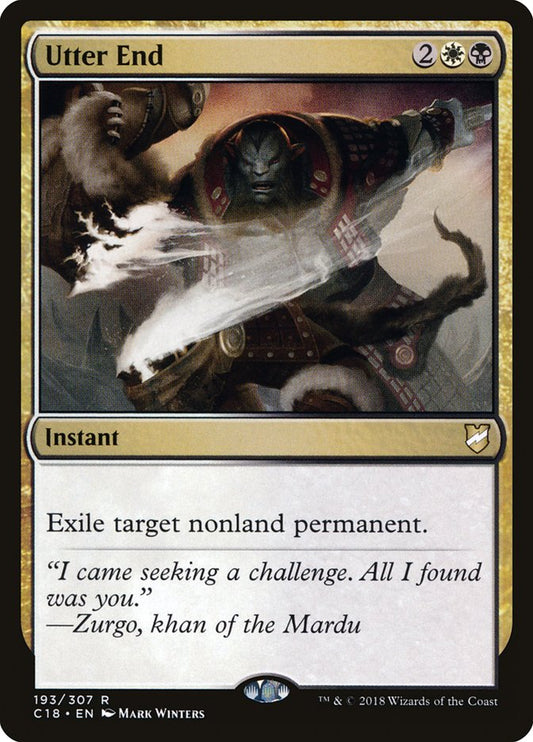 This Is An Image Of The Magic The Gathering Card Utter End From The Set Duskmourn: House of Horror Commander - Designed By Artist Nicholas Gregory
