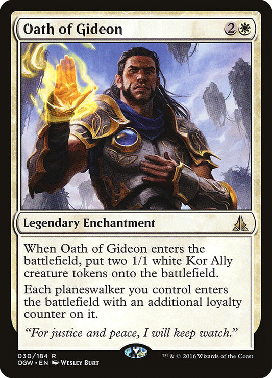 This Is An Image Of The Magic The Gathering Card Oath of Gideon From The Set Commander Masters - Designed By Artist Wesley Burt