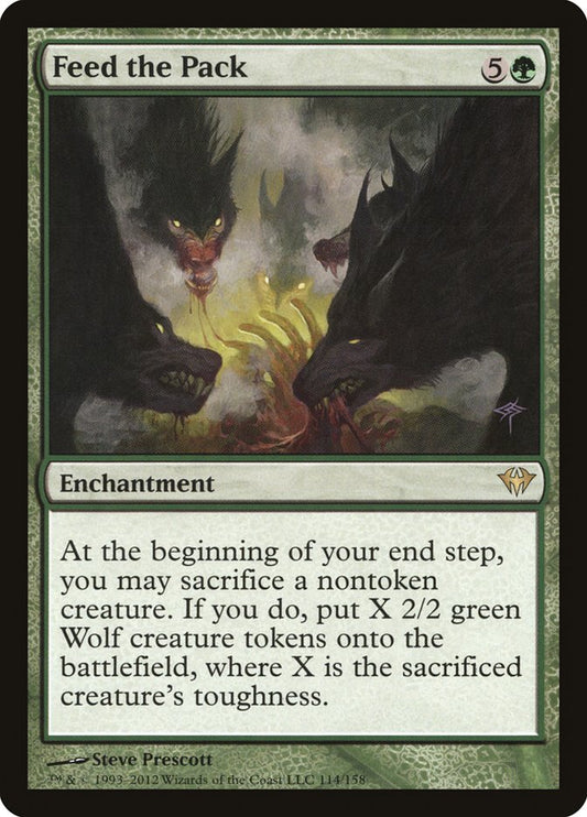 This Is An Image Of The Magic The Gathering Card Feed the Pack From The Set Dark Ascension - Designed By Artist Steve Prescott