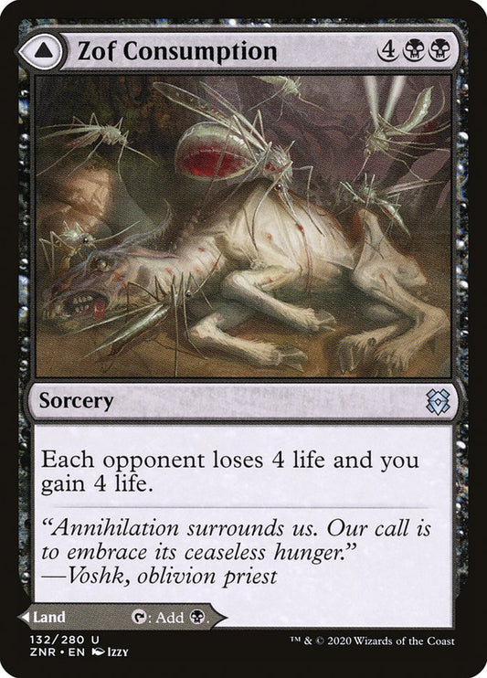 This Is An Image Of The Magic The Gathering Card Zof Consumption // Zof Bloodbog From The Set Zendikar Rising - Designed By Artist Izzy