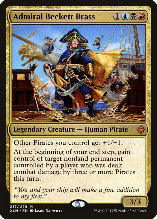 This Is An Image Of The Magic The Gathering Card Admiral Beckett Brass From The Set The Lost Caverns of Ixalan Commander - Designed By Artist Jason Rainville