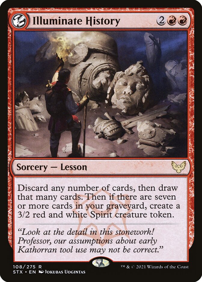 This Is An Image Of The Magic The Gathering Card Illuminate History From The Set Strixhaven: School of Mages - Designed By Artist Jokubas Uogintas