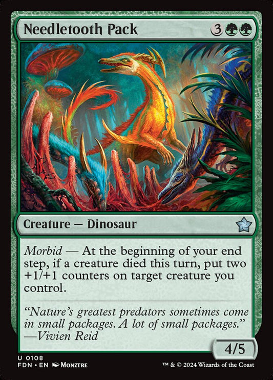 This Is An Image Of The Magic The Gathering Card Needletooth Pack From The Set Foundations - Designed By Artist Monztre