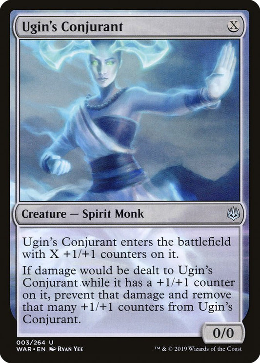 This Is An Image Of The Magic The Gathering Card Ugin's Conjurant From The Set War of the Spark - Designed By Artist Ryan Yee