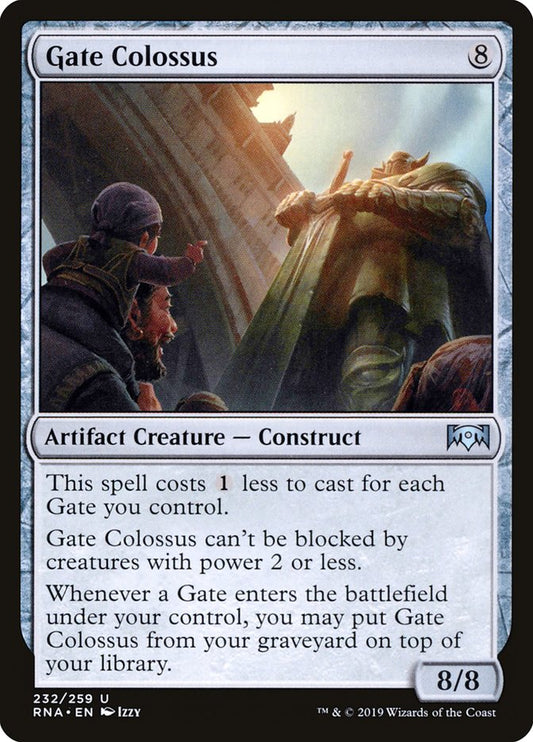 This Is An Image Of The Magic The Gathering Card Gate Colossus From The Set Foundations - Designed By Artist Izzy