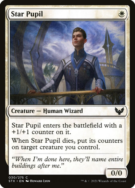 This Is An Image Of The Magic The Gathering Card Star Pupil From The Set Strixhaven: School of Mages - Designed By Artist Howard Lyon