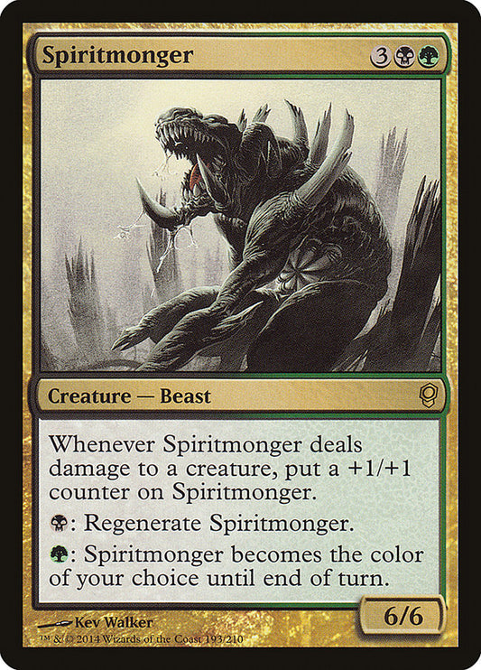 This Is An Image Of The Magic The Gathering Card Spiritmonger From The Set Dominaria Remastered - Designed By Artist Glen Angus