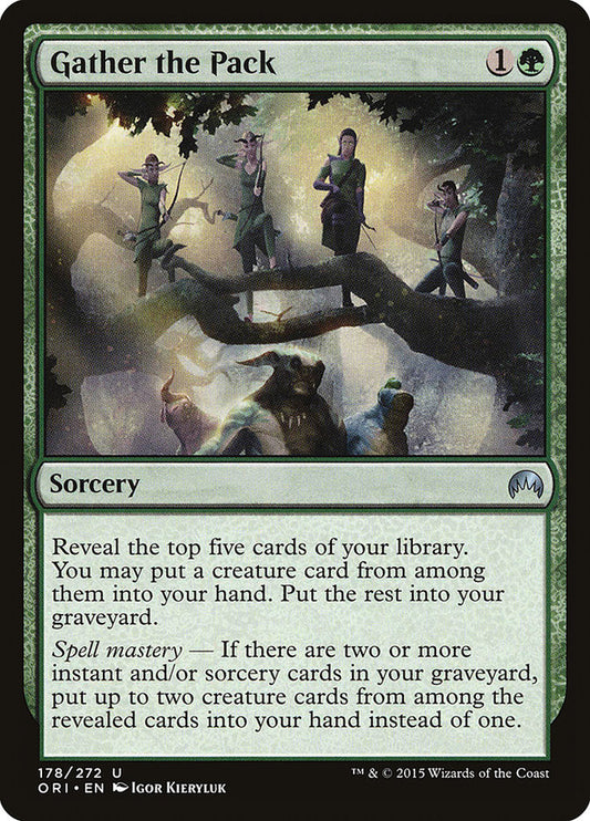 This Is An Image Of The Magic The Gathering Card Gather the Pack From The Set Magic Origins - Designed By Artist Igor Kieryluk
