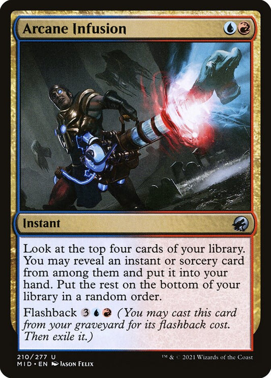 This Is An Image Of The Magic The Gathering Card Arcane Infusion From The Set Innistrad: Midnight Hunt - Designed By Artist Jason Felix