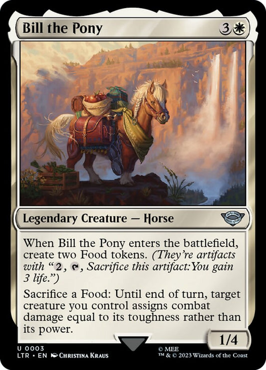 This Is An Image Of The Magic The Gathering Card Bill the Pony From The Set The Lord of the Rings: Tales of Middle-earth - Designed By Artist Christina Kraus