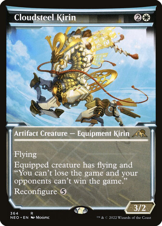 This Is An Image Of The Magic The Gathering Card Cloudsteel Kirin From The Set Kamigawa: Neon Dynasty - Designed By Artist Jonathan Kuo