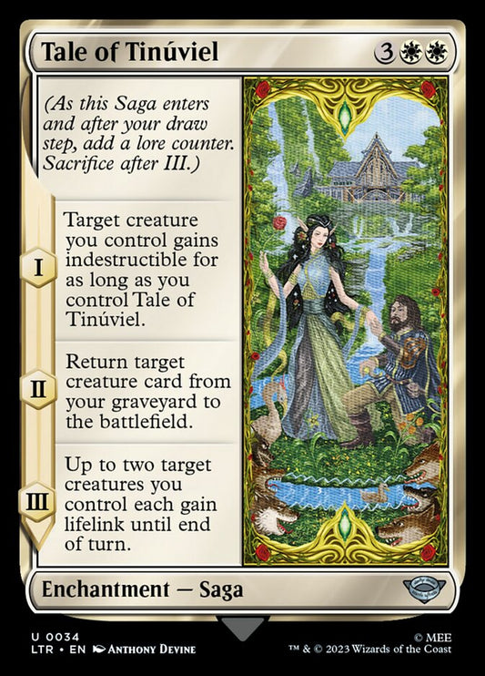 This Is An Image Of The Magic The Gathering Card Tale of Tinúviel From The Set The Lord of the Rings: Tales of Middle-earth - Designed By Artist Anthony Devine