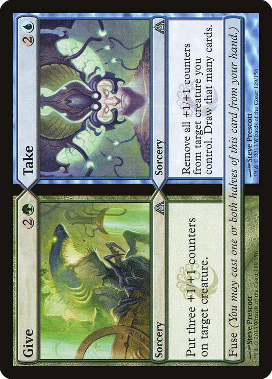 This Is An Image Of The Magic The Gathering Card Give // Take From The Set Dragon's Maze - Designed By Artist Steve Prescott